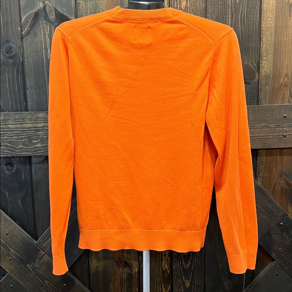 Abercrombie & Fitch Sweatshirt M Orange Moose Graphic Logo Crewneck Soft Preppy - Picture 6 of 10